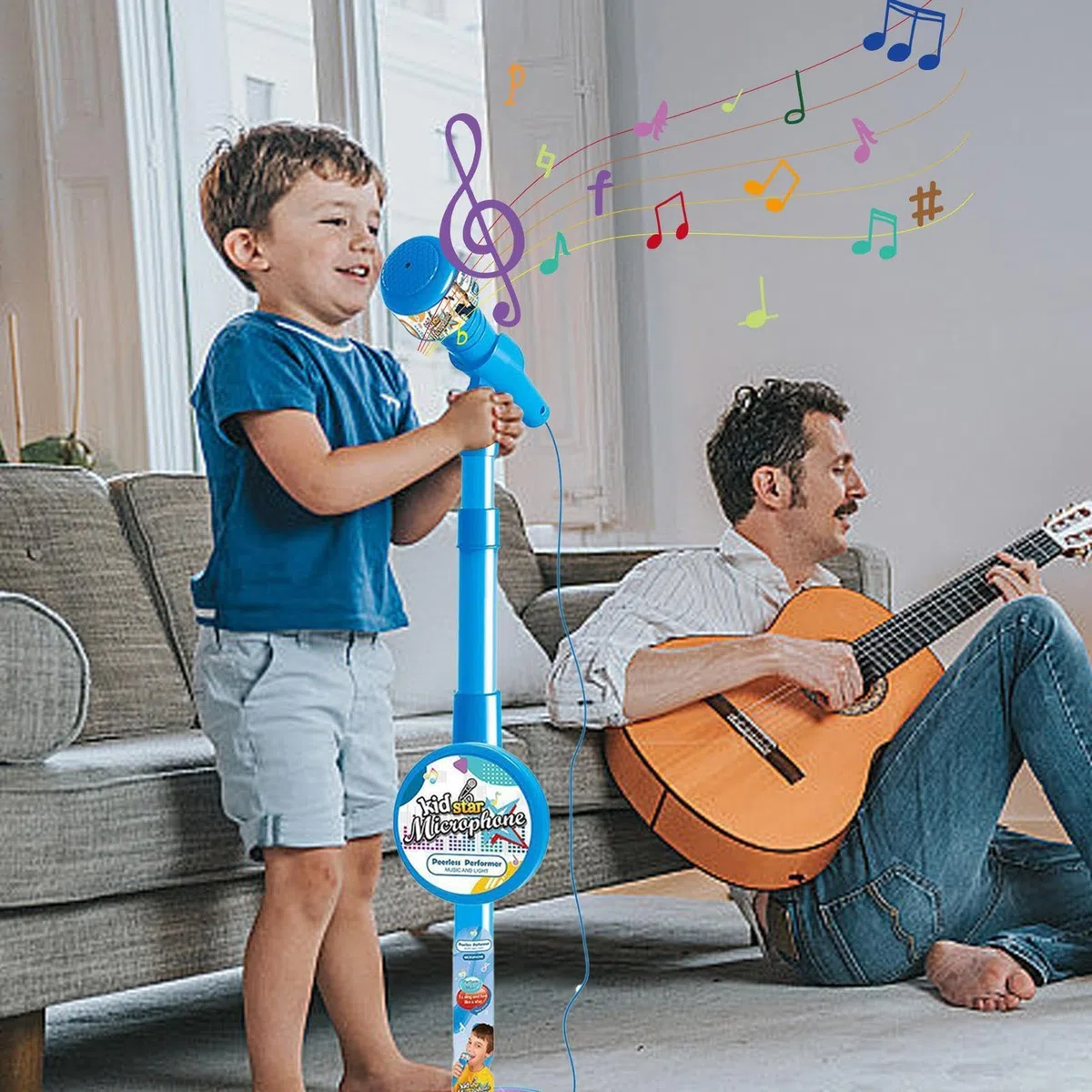 Microfono Giocattolo Bambina Con Asta,Karaoke Bambini Con Lucis Led, Altezza Regolabile,Giocattolo Per Microfonos Interattivo,Compleanno Per Ragazze E Ragazze