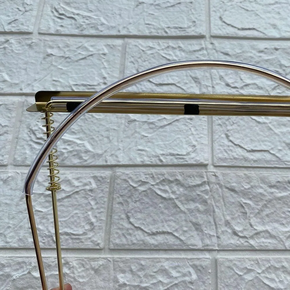 Supporto per armonica a 10 fori, staffa di supporto per armonica in metallo, supporto regolabile per collo (oro)