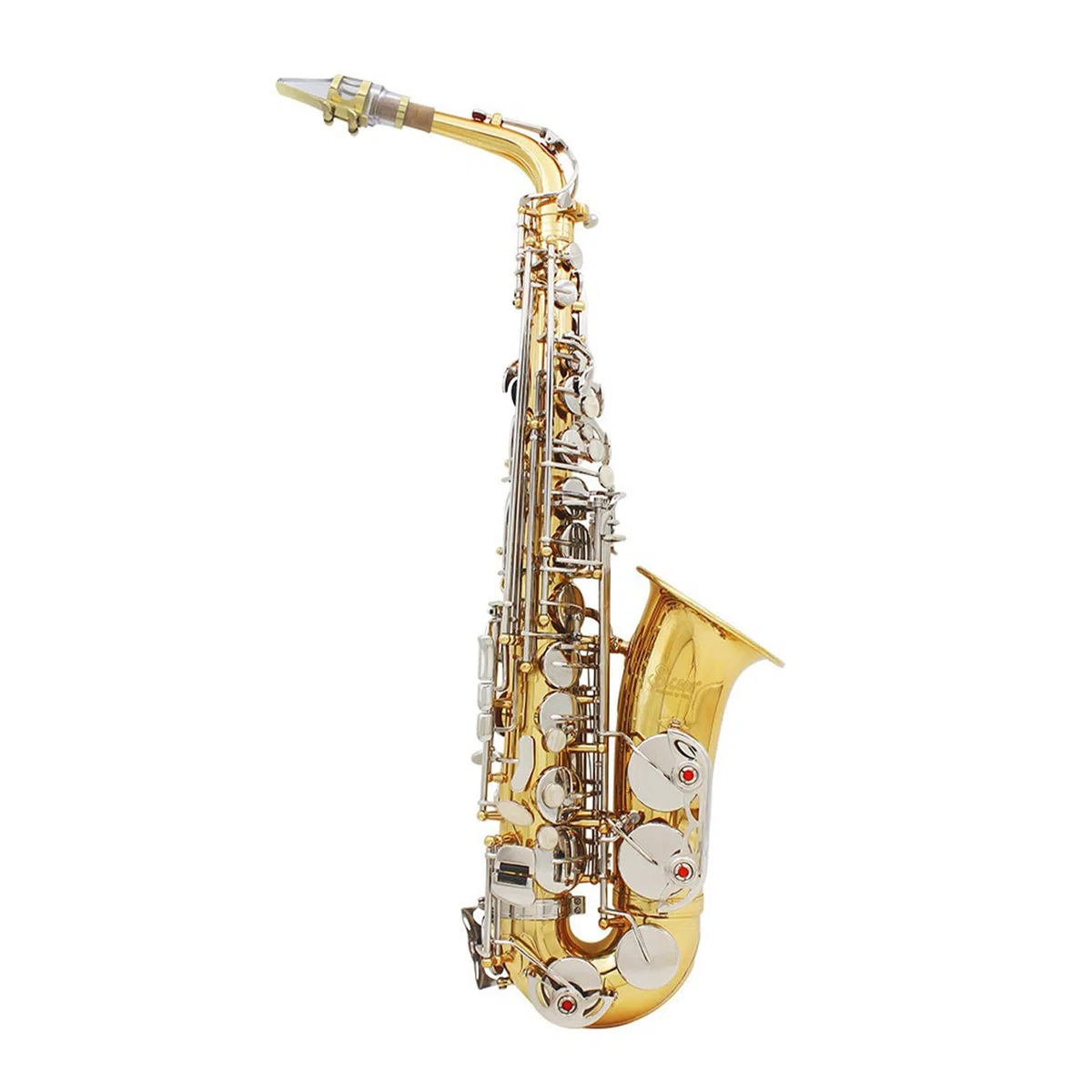 Kit bocchino per sassofono contralto, trasparente, con legatura e tappo in plastica per bocchino