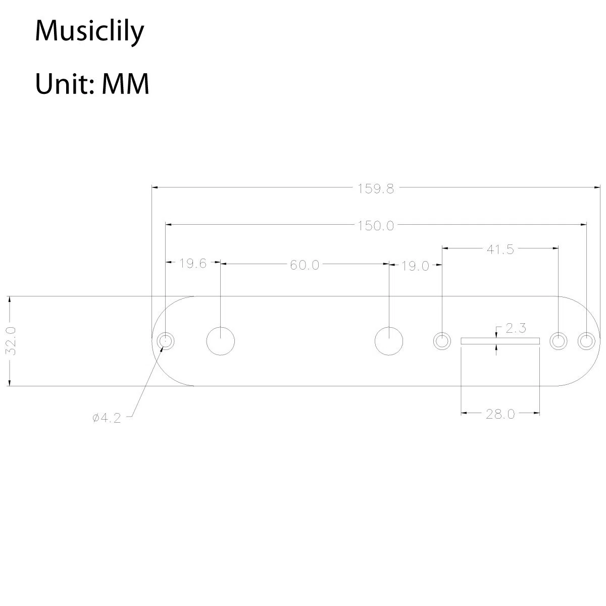 Musiclily 32mm Piastra di Controllo Pre-cablata Interruttore 3 Vie con Cablaggio Loaded Tele Control Plate per Chitarra Elettrica Telecaster, Cromato
