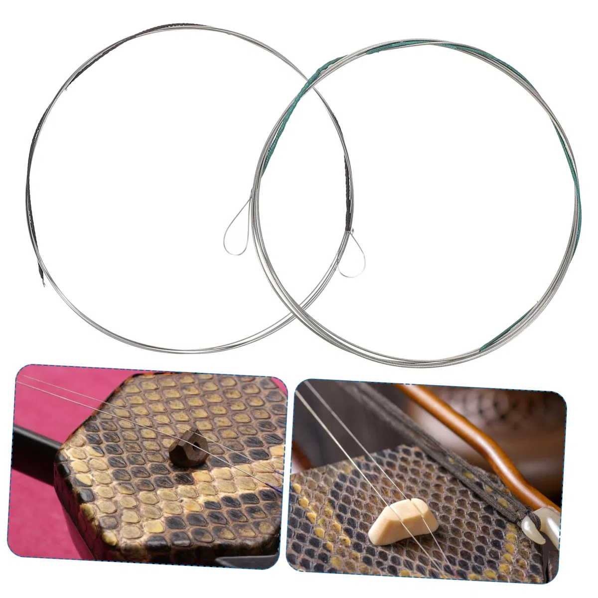 Abaodam Set 3 Paia Corde per Erhu Tensione Moderata in Filo D'acciaio Argento e Accordatura Rapida, Accessori Musicali per Esecuzioni Orchestrali