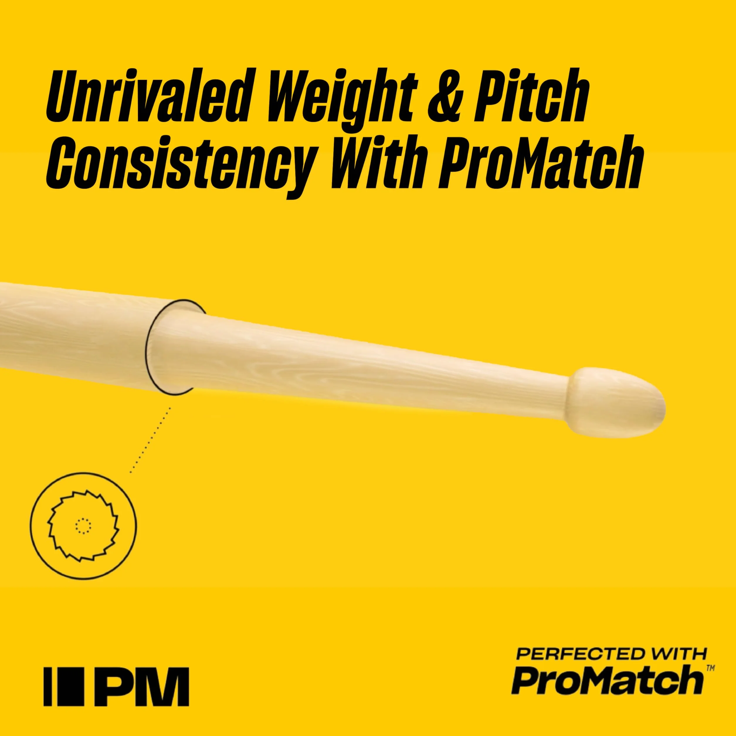 Promark Bacchette ProMark Rimbalzo 5B Hickory, punta in nylon