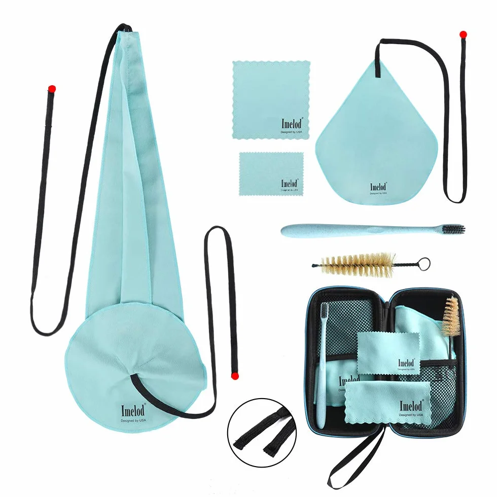 Imelod Kit di pulizia per sassofono con custodia per flauto per clarinetto tenore alto e altri strumenti a fiato e vento inclusi panno per la pulizia del sax, spazzola per bocchino