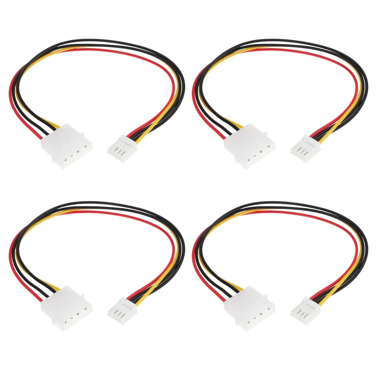 4 connettori di alimentazione floppy da maschio Molex a 4 pin femmina a 4 pin, compatibili con floppy disk da 3,5 pollici da 30 cm