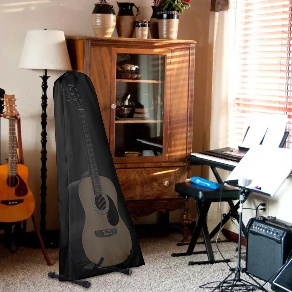 Copertura antipolvere per chitarra, copertura antipolvere per chitarra acustica, custodia antipolvere per chitarra, custodia portatile, panno Oxford, chitarra acustica, chitarra elettrica, basso