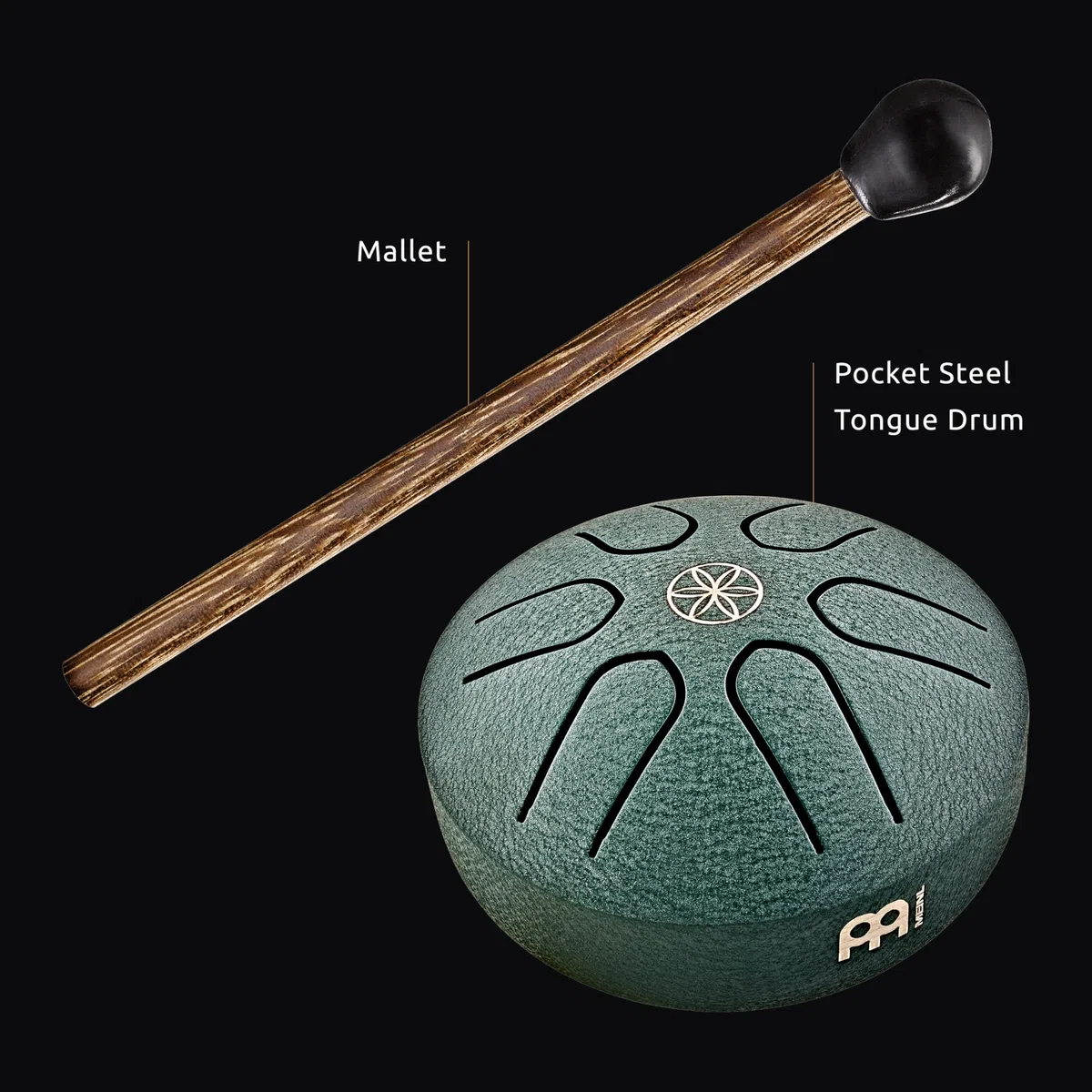 Meinl Sonic Energy - Tamburo tascabile in acciaio, strumento a percussione portatile da 7,6 cm, 6 note con mazzuolo, per musicisti, meditazione, yoga, bagni sonori