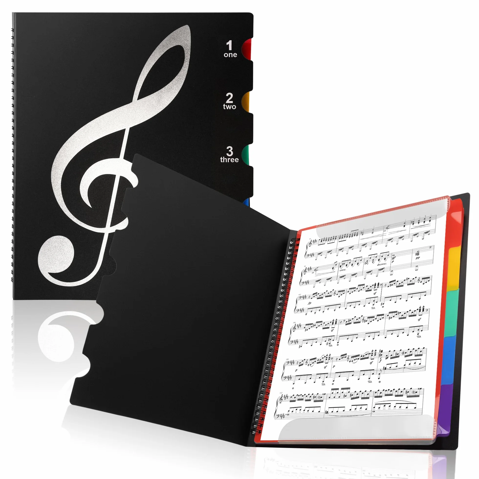 Raccoglitore Porta Spartiti Musicali, Cartella A4 Spartiti Musicali Impermeabili Raccoglitore Fogli Accessori Musica con 20 Tasche/40 Pagine, Borsa porta Documenti Musicale Per Suonatori di Strumenti