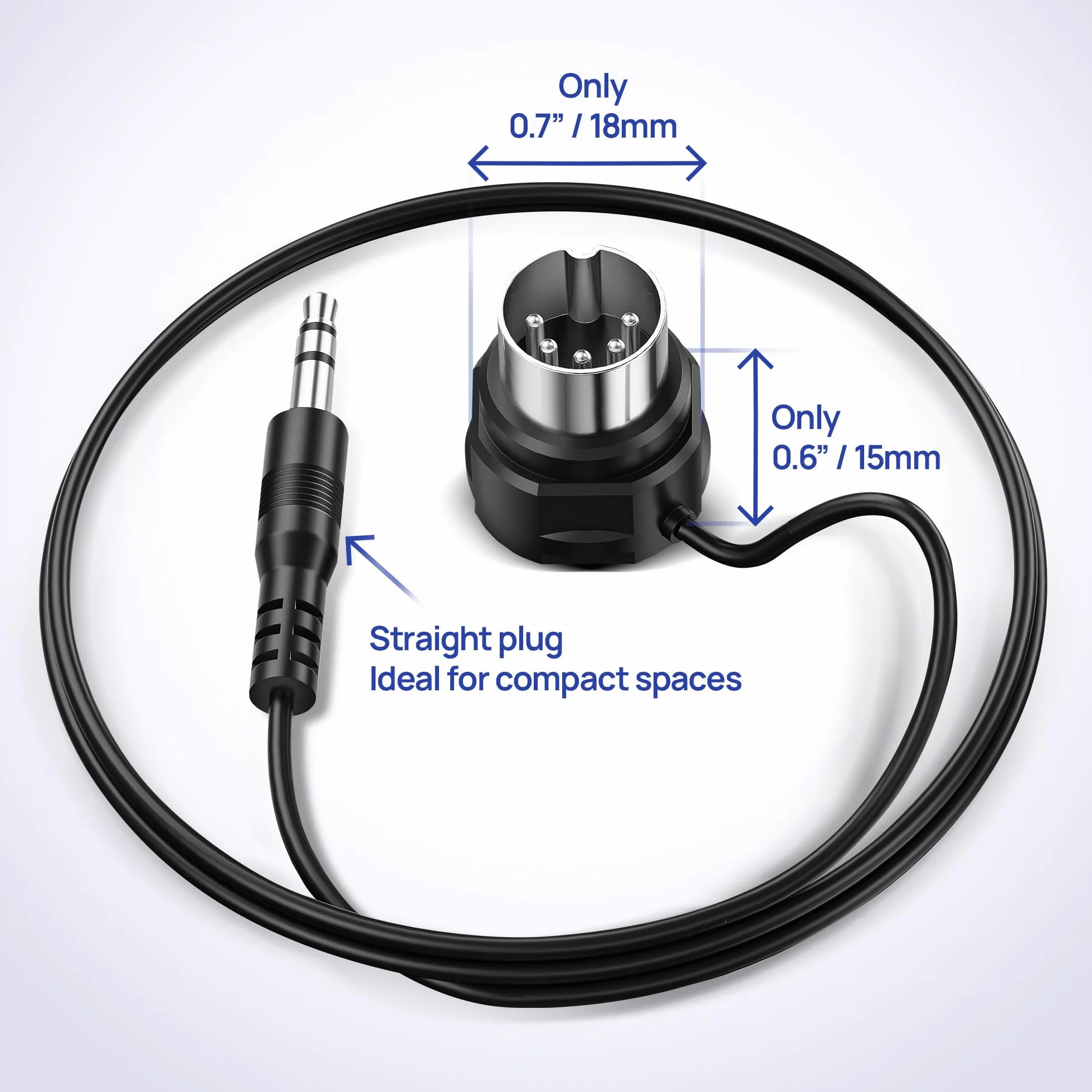 CME Pack da 4 Cavi MIDI TRS Tipo A a DIN 5 Poli – 30 cm, Connettore TRS Dritto da 3,5 mm e DIN Angolato, Ideale per Pedalboard e Cablaggi Compatti
