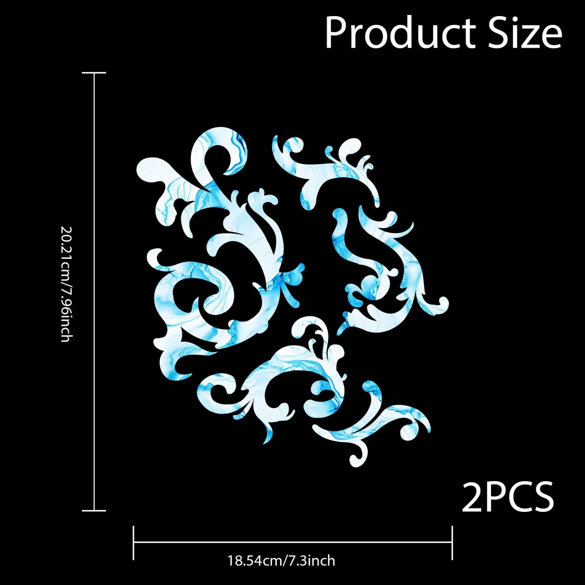 PLIGREAT Confezione da 2 Adesivi per Chitarra Rimovibili Blue Vines Pattern Transfers Decalcomanie per Chitarra per Chitarre Acustiche Chitarre Elettriche Bass Decor Guitar Side Panel Decalcomanie
