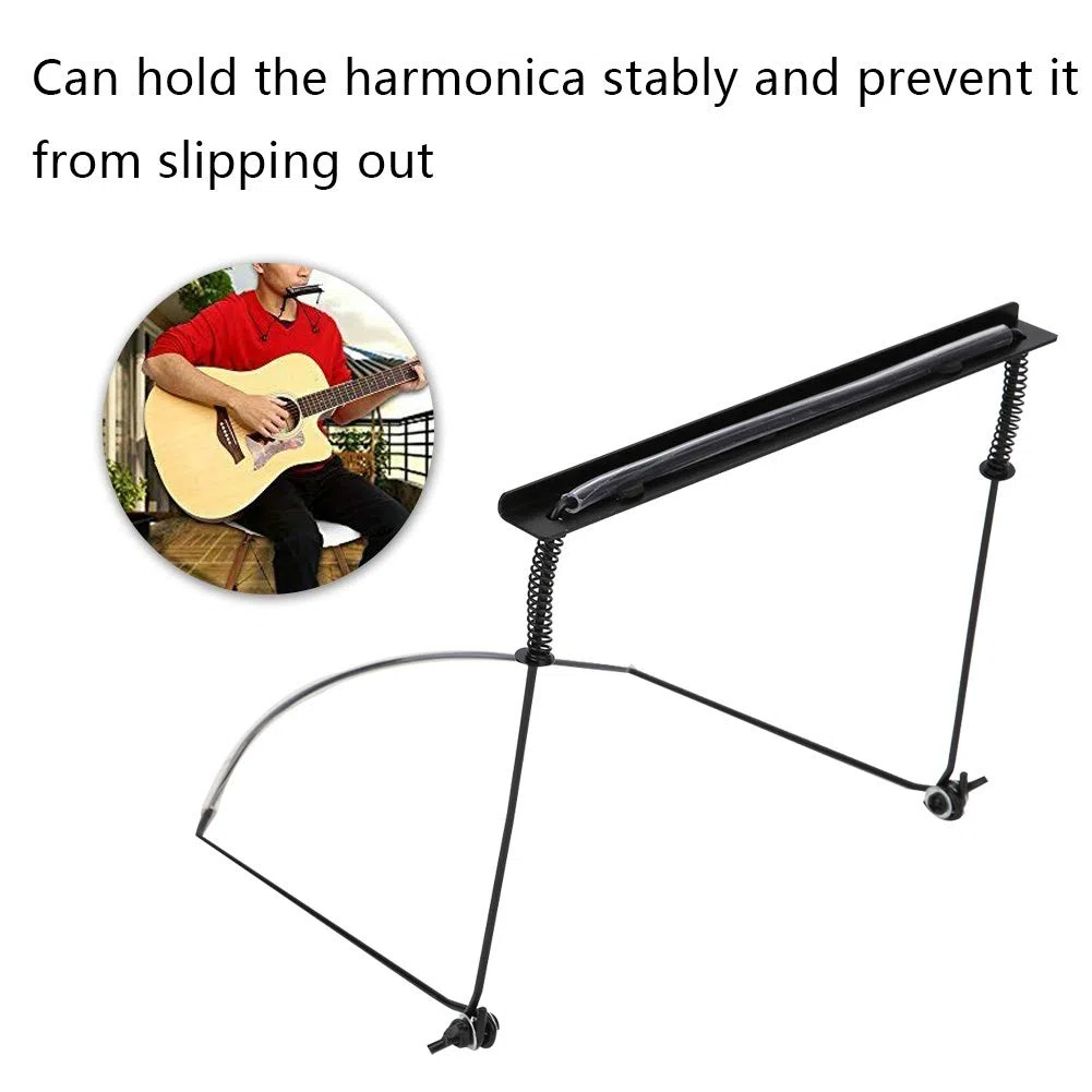 Supporto per armonica, supporto per armonica a bocca Supporto per armonica per per collo per a 24 fori(Nero) Accessori Per Prestazioni