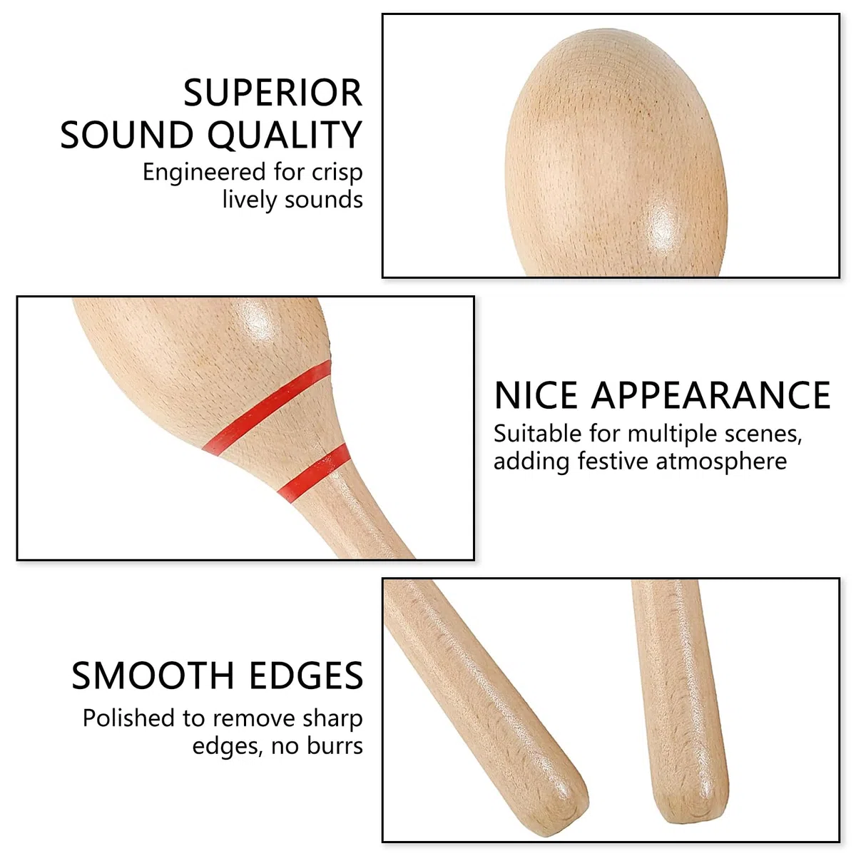 Musiin Vibrant Sound Maracas - Ergonomic Percussion Shakers for Studio, Stage, and Fun(Red lebel)