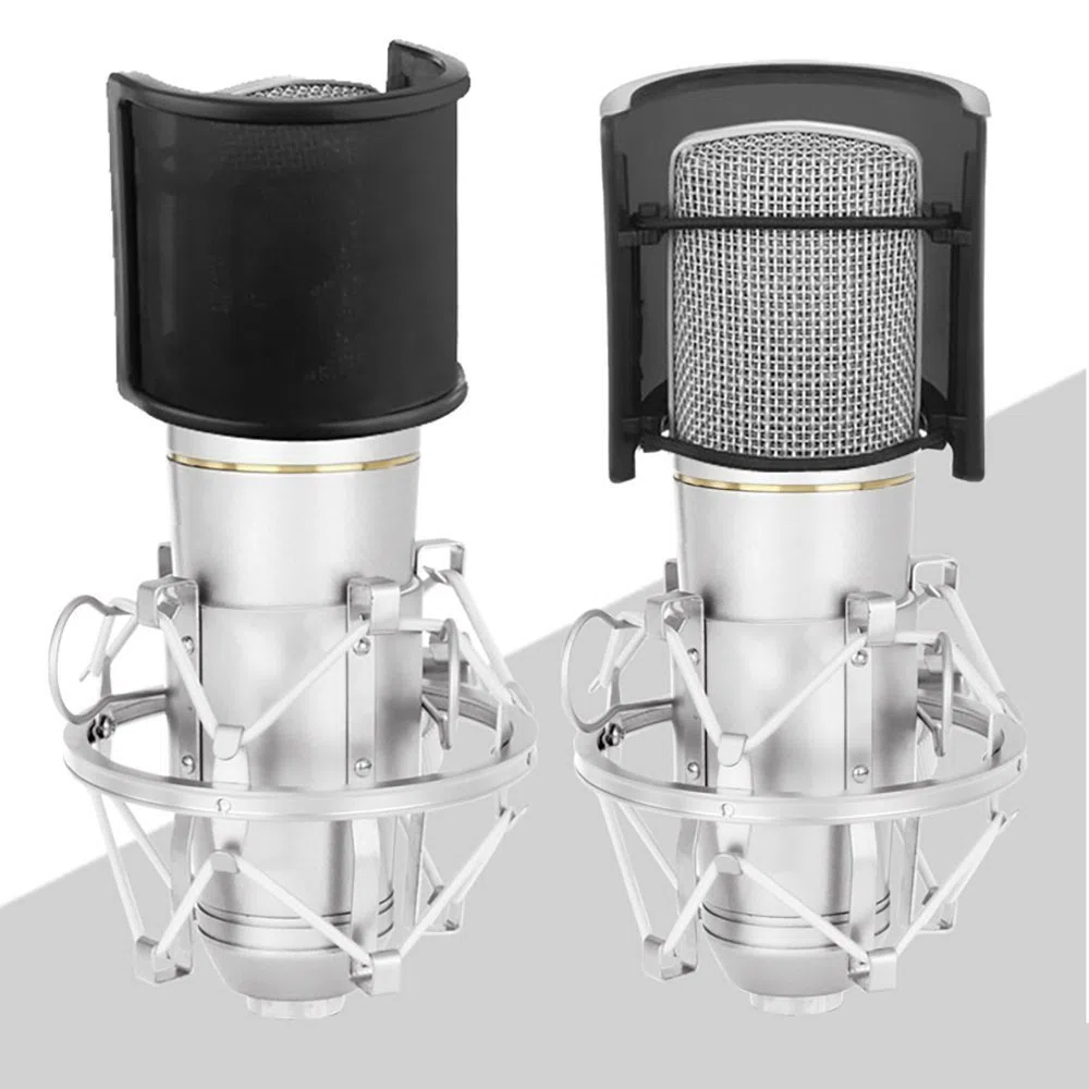 Microfono Filtro Antipop Antivento con Strato Schiuma per Studio Registrazione
