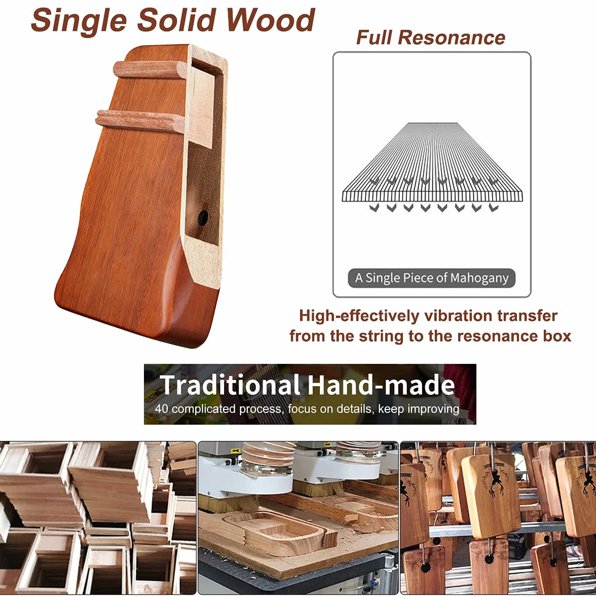 Kalimba 21 tasti - Kalimba Thumb Piano, Legno africano di alta qualità, Mbira con martello accordatore istruzione di studio, Regalo di Natale Kalimba per principianti bambini