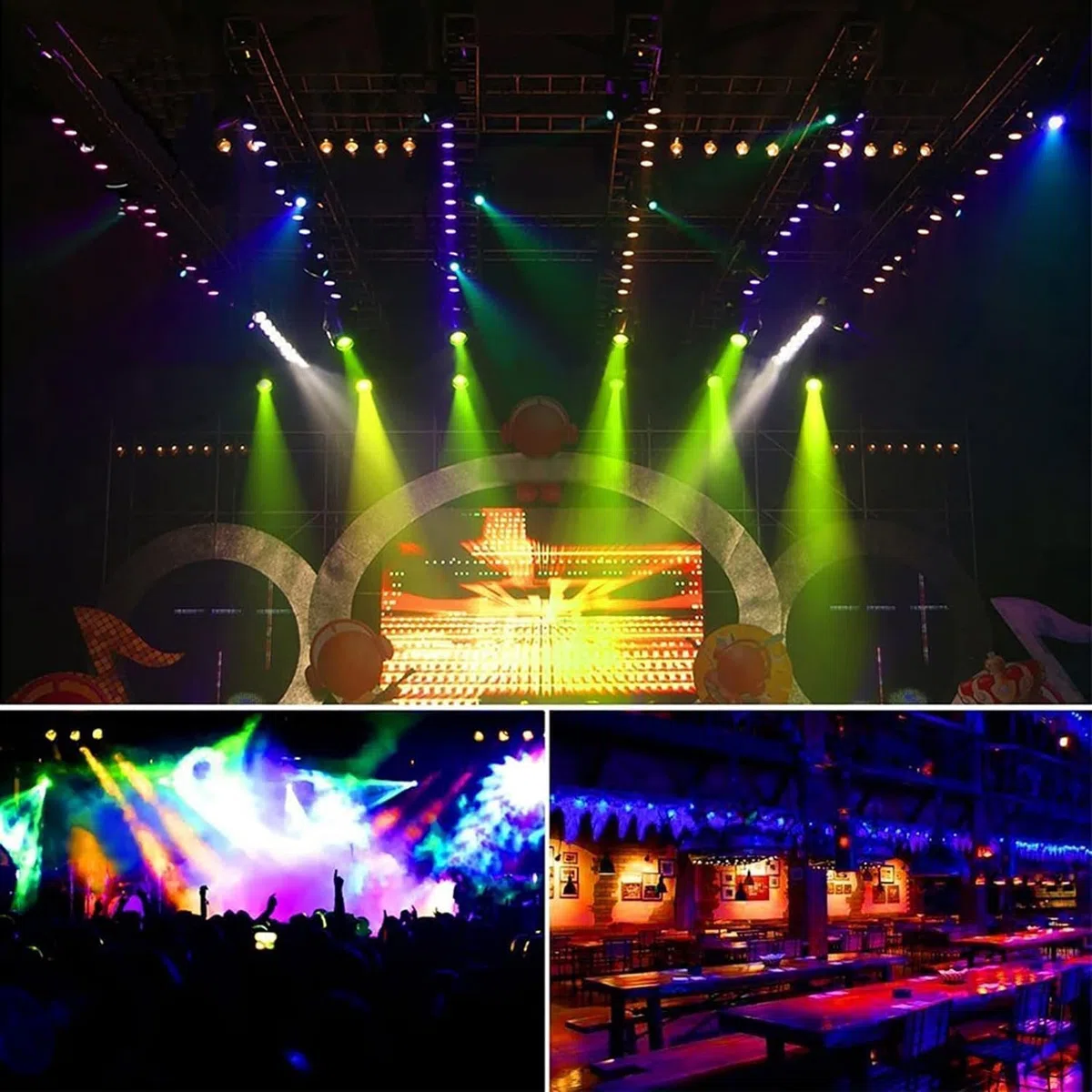 SQUADO Faretto con 36 LED RGB e funzioni luce, stroboscopio e DMX per DJ Luce Colorata