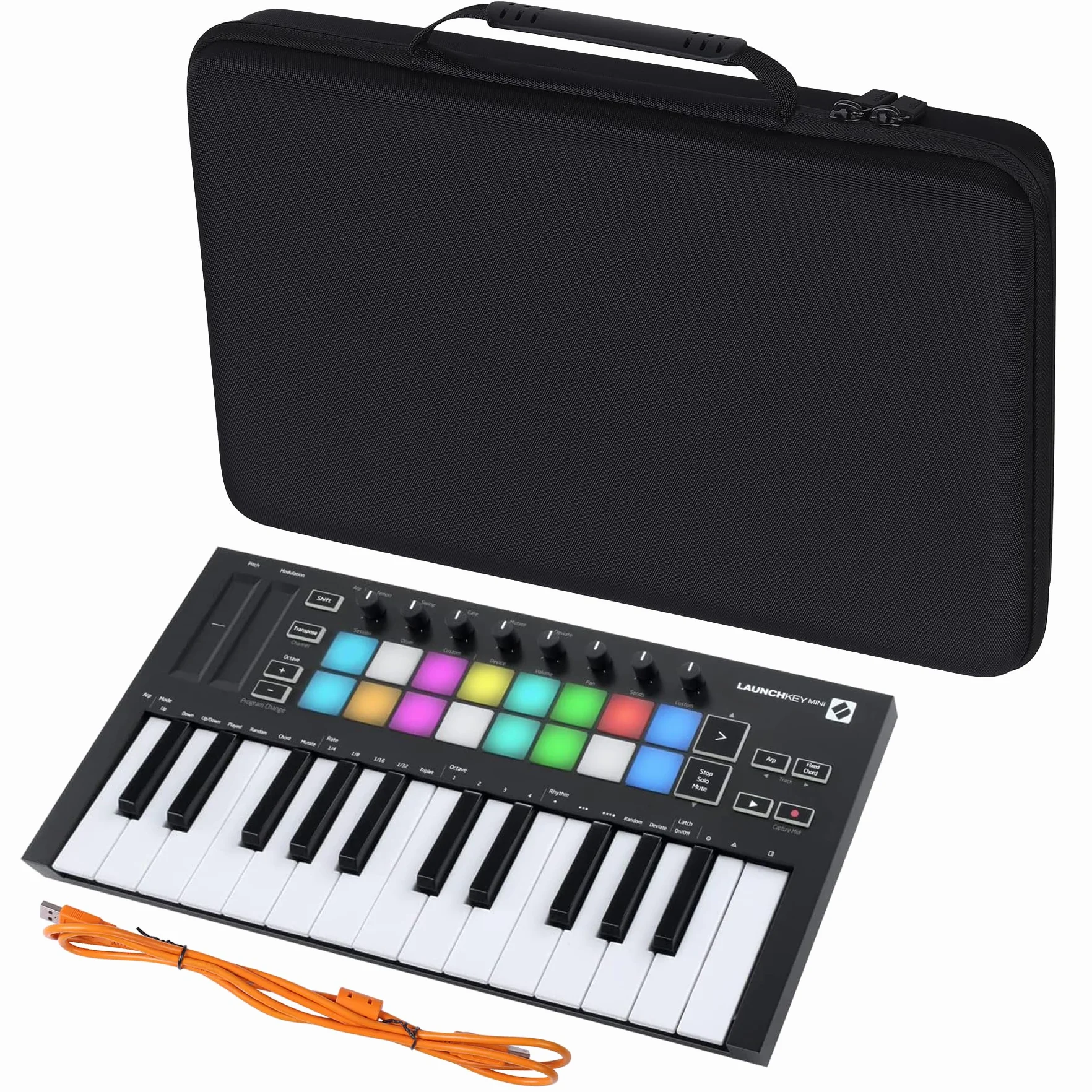 co2CREA Duro Viaggio Custodia Copertina per Novation Launchkey Mini MK2 tastiera keyboard controller