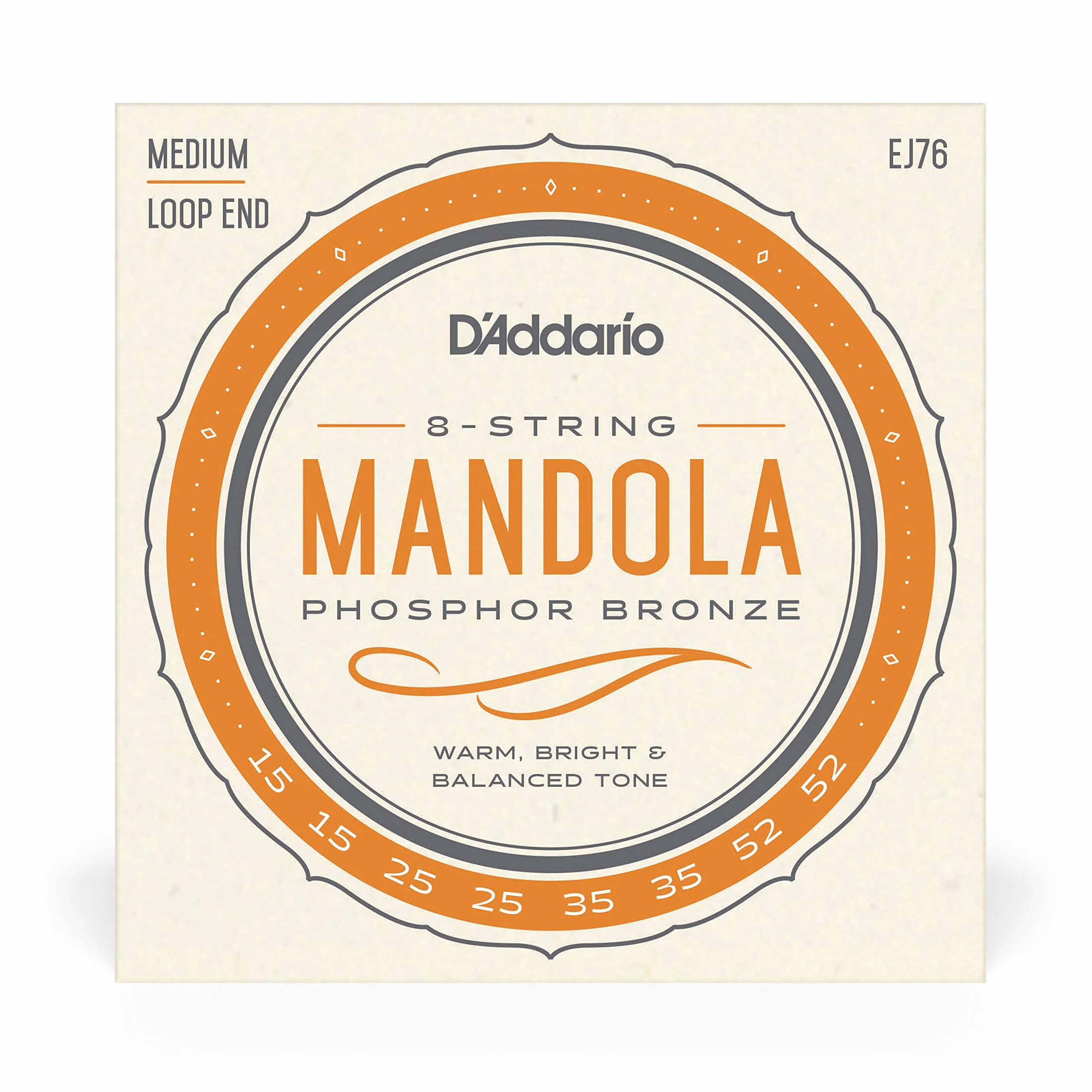 D'Addario EJ76 Phosphor Bronze Set per Mandola, Tensione Media, 15-52