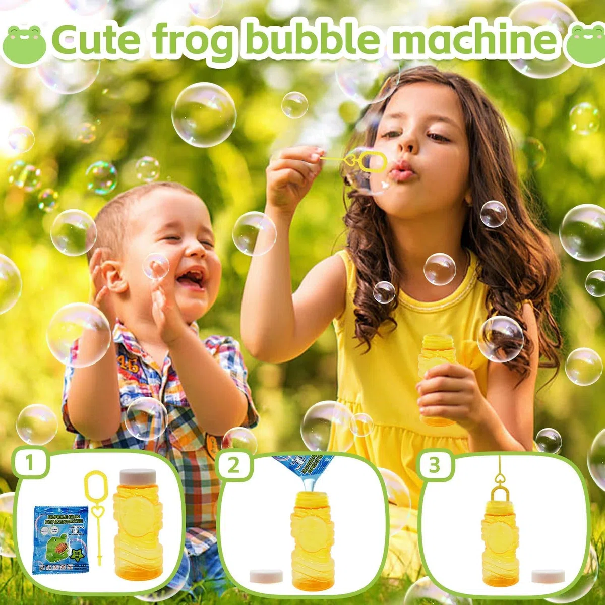 Macchina per Bolle, Frog Macchina per Bolle di Sapone, Macchina Automatica per Bolle di Sapone, Pistola a Bolle per Bambini, Bubble Machine, Macchina Bolle di Sapone, Regalo per Bambini Compleanno