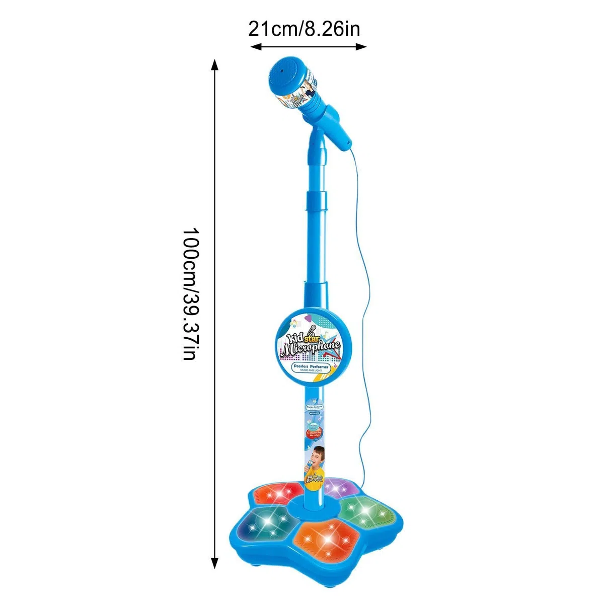 Microfono Giocattolo Bambina Con Asta,Karaoke Bambini Con Lucis Led, Altezza Regolabile,Giocattolo Per Microfonos Interattivo,Compleanno Per Ragazze E Ragazze