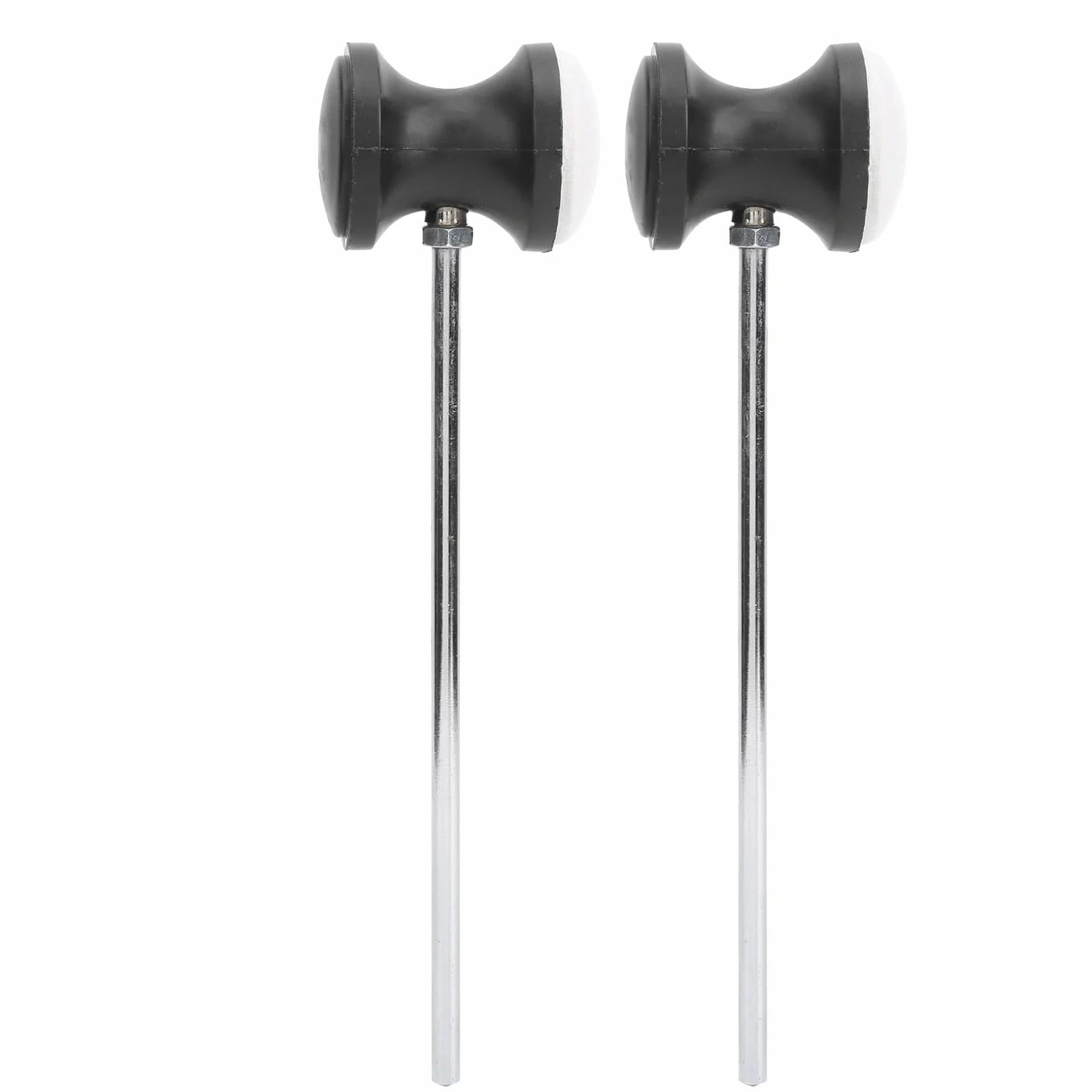 Frullino per Pedale, 2 pezzi, Testa in Feltro Tondo, Manico in Acciaio Inossidabile, Accessori per Strumenti Musicali, per Grancassa, Tamburo, Batteria, Parte di Ricambio