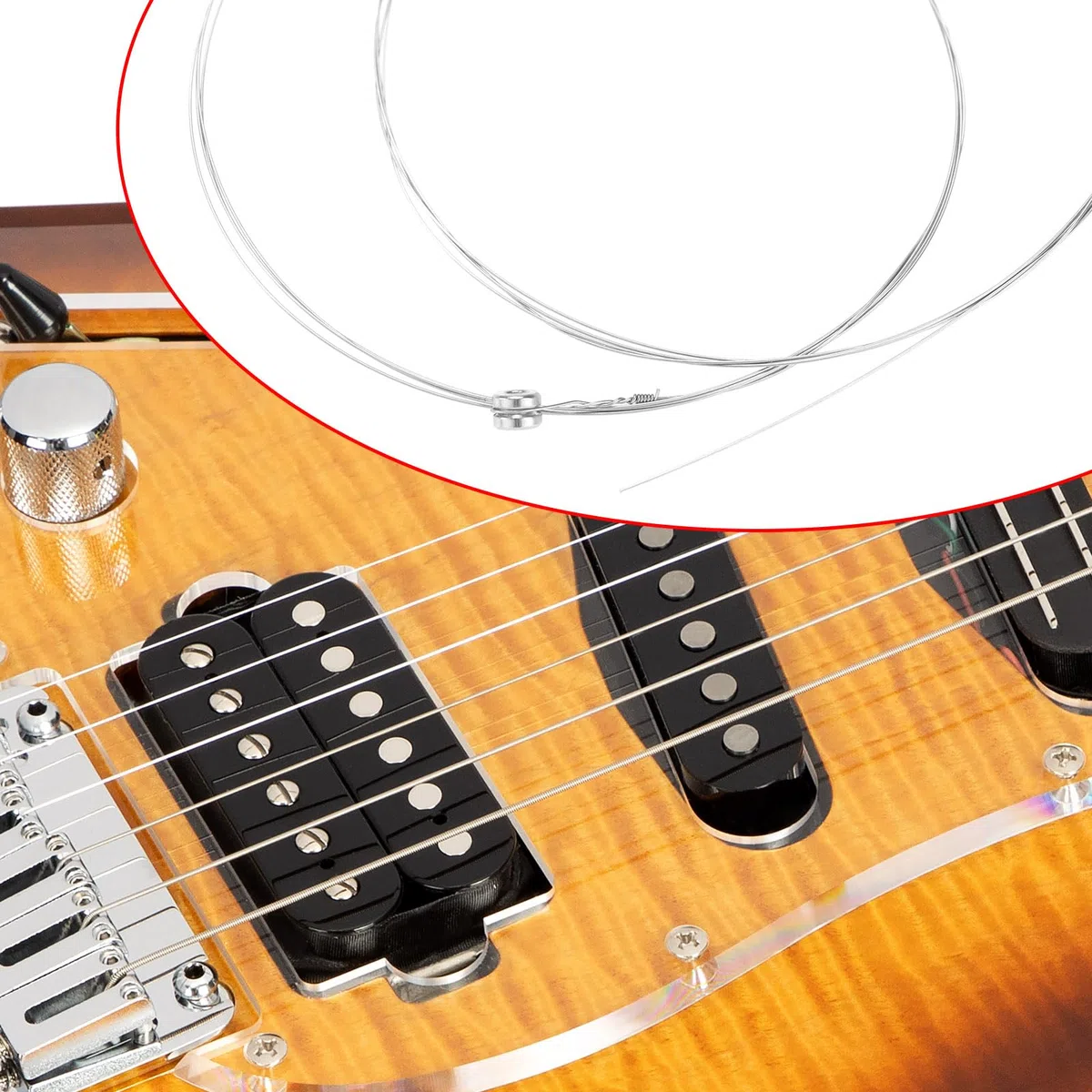 10 Pezzi 011 Corda Singola High E per Chitarra Elettrica E Acustica Ricambio Tensione Leggera Buon Tono con Punta a Palla