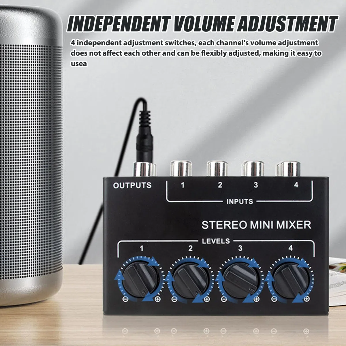 Mixer Stereo, Mixers Audio Passivo, Mmini Mixer Audioixer Passivo, Mini Mixers Stereo Per Dj, Home Theater E Home Studio