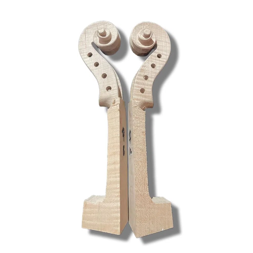 Yinfente Manico per violino a 4 corde, in legno d'acero fiammato, finitura naturale, parti per violino fai da te (4/4)