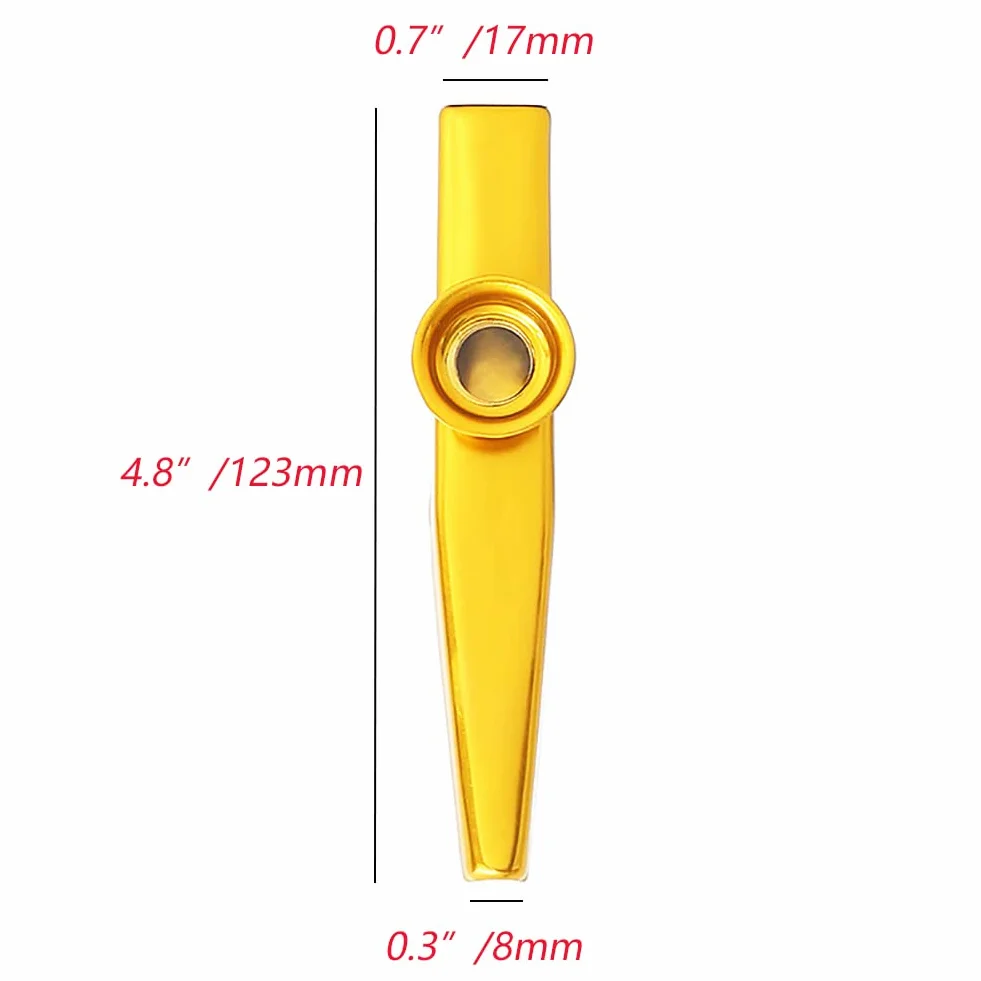 Alnicov - Kazoo in lega di alluminio, con 5 membrane, in una bella scatola per strumenti musicali, ottimo accompagnamento per ukulele, chitarra o altri strumenti musicali (viola)