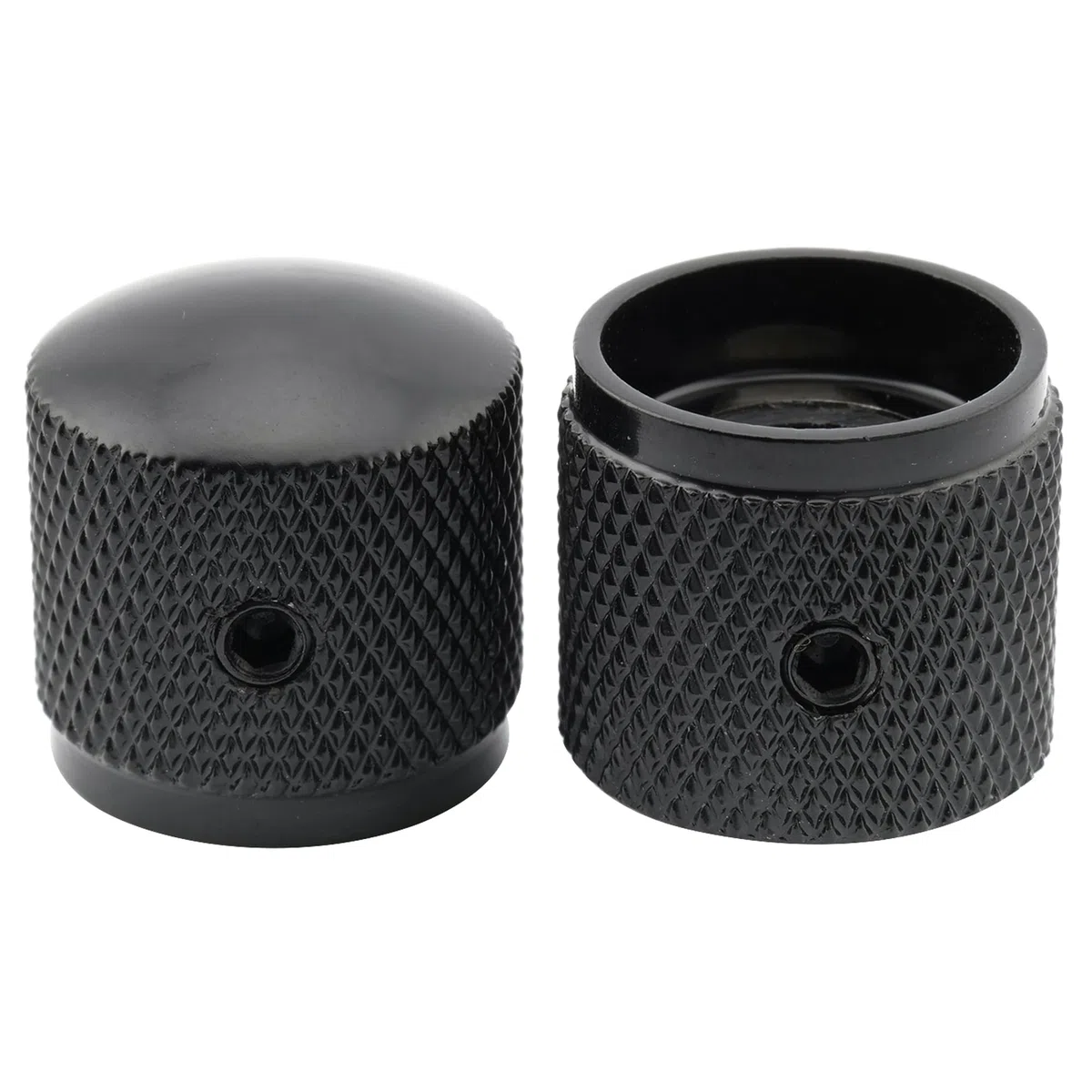 Musiclily Manopole in Metallo Dome Knobs com Vite Laterale Fissaggio per Chitarra Elettrica e Bass, Nero (4 Pezzi)