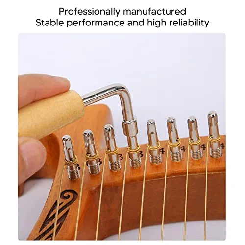 Chiave Universale per Accordatura a Forma di L, Manico in Legno, Strumento Professionale per L'accordatura Precisa di Strumenti per Pianoforte, Arpa a Lira, Dulcimer, Violino e