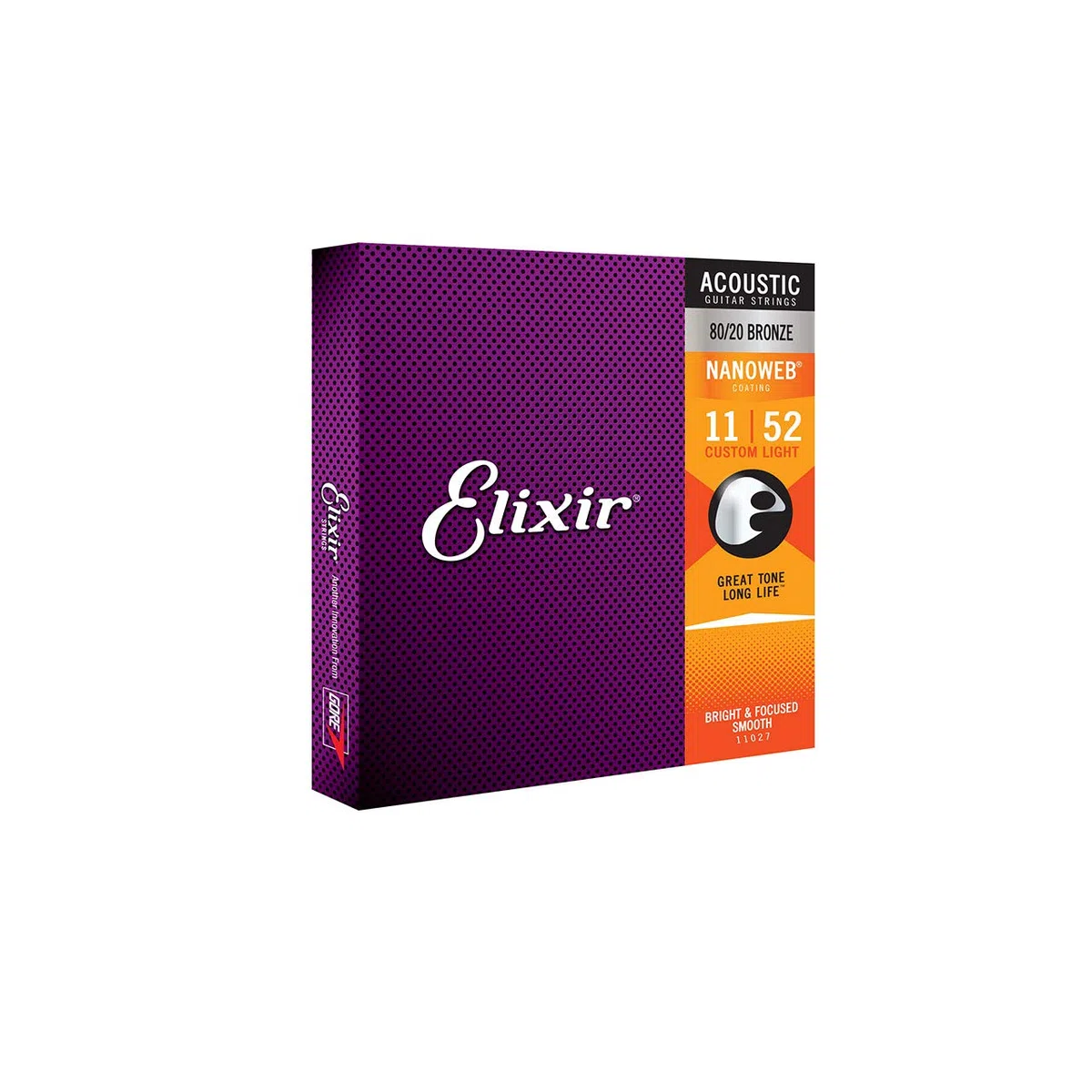 Elixir 16027 Nanoweb Custom Light - Corde in bronzo fosforoso, 11-52
