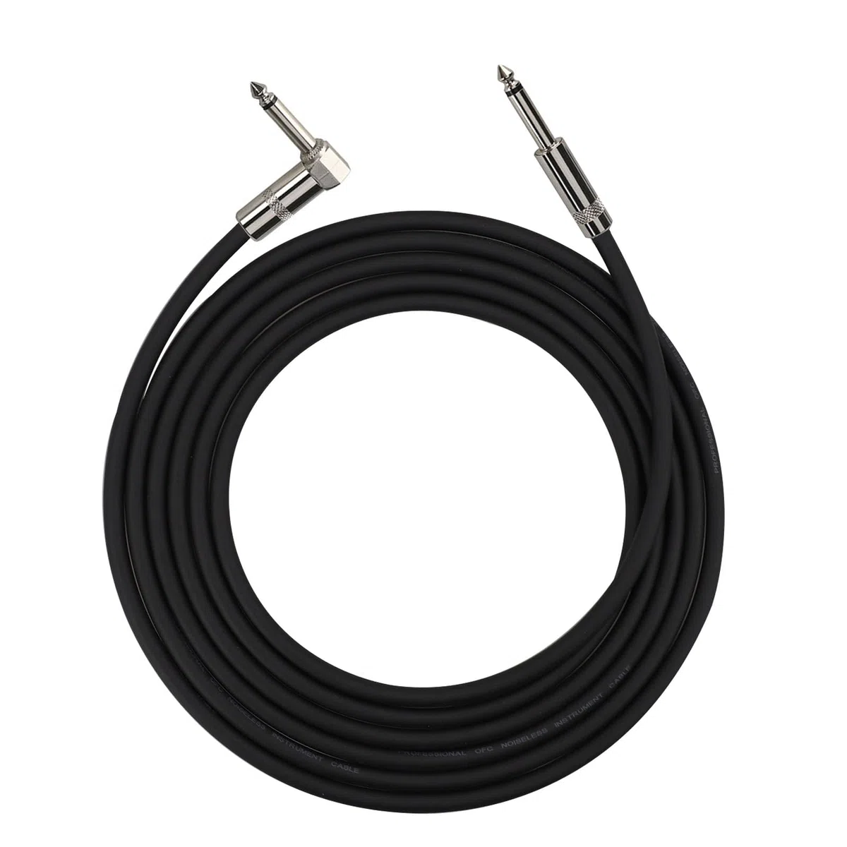 Rayzm cavo per chitarra e basso, cavo mono per strumento TS da 6,35 mm, silenzioso, dritto ad angolo retto maschio (3 metri)
