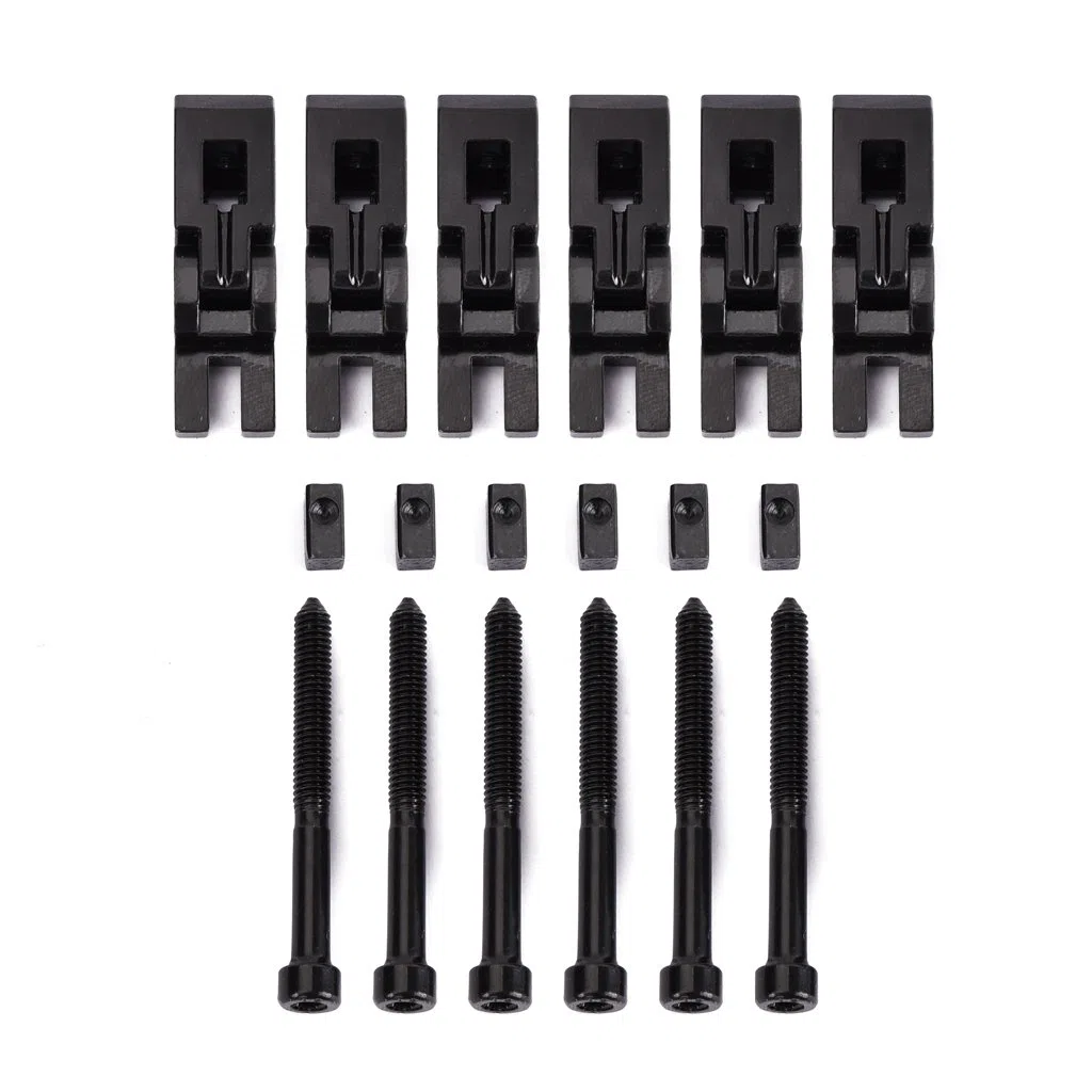 Alnicov, Set di 6 sellette con sistema a doppio bloccaggio per tremolo di chitarra Floyd Rose, con viti bloccacorde