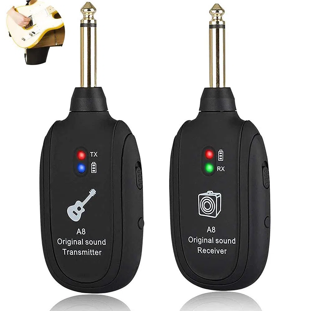 wireless per chitarra 20Hz-20KHz Trasmissione acustica Ricevitore trasmettitore ricaricabile per chitarra elettrica