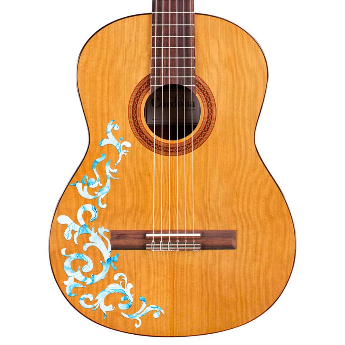 PLIGREAT Confezione da 2 Adesivi per Chitarra Rimovibili Blue Vines Pattern Transfers Decalcomanie per Chitarra per Chitarre Acustiche Chitarre Elettriche Bass Decor Guitar Side Panel Decalcomanie