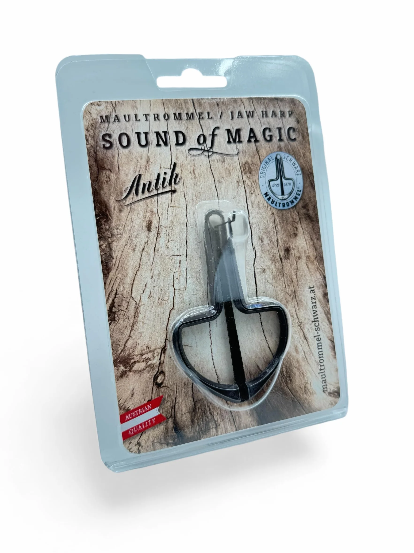Tamburello originale nero antico edizione con istruzioni Austria Jaw Harp tamburo bocca arpa