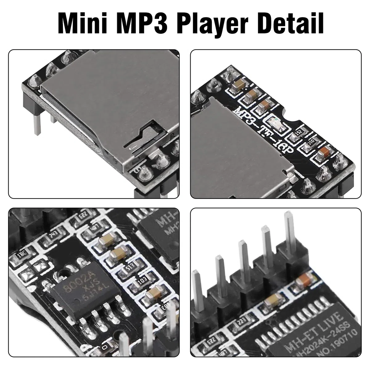 dfplayer Mini Player Module Binghe 5 pezzi MP3 Lettore Schede di sviluppo TF U Disk compatibile con Arduino