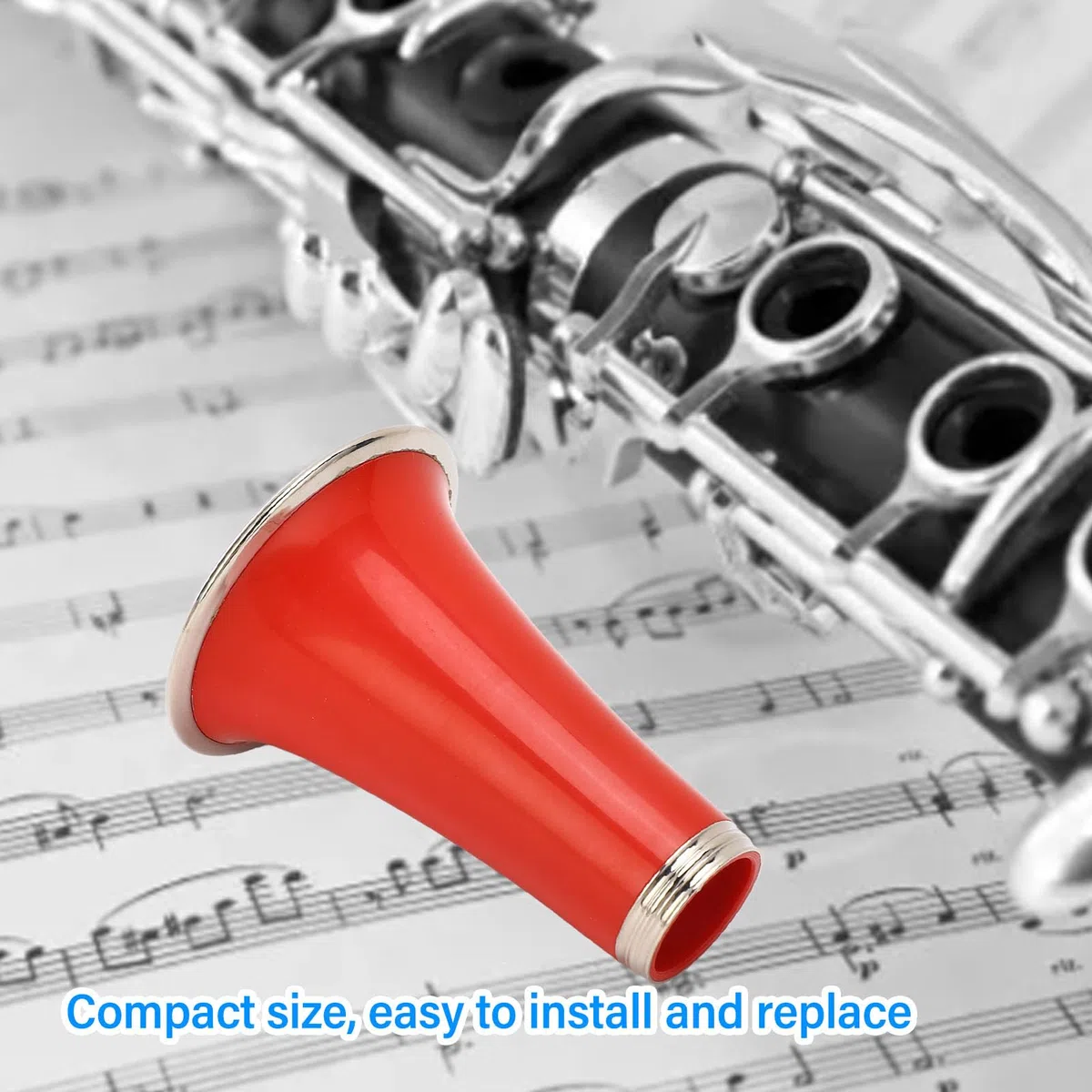 Campana per Clarinetto Leggera, Plastica ABS Durevole con Buona Resistenza Alla Corrosione, Anello in Metallo Placcato in Nichel per Vari Strumenti a Fiato, Campana per (CC29