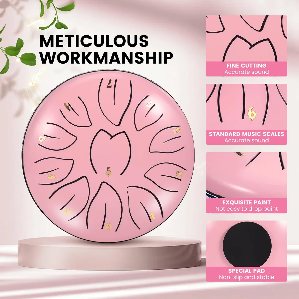 Steel Tongue Drum 6 pollici 11 Note, C-Key Tamburo Handpan Drums Kit Strumenti Musicali, Tamburi a Mano in Acciaio per l'educazione Musicale Meditazione Yoga, Miglior Regalo