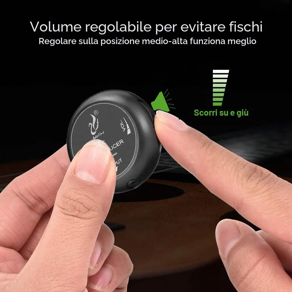 OTraki Mini Piezo Passivo Pickup Contatto Microfono Trasduttore con 3 Metri Cavo 6.35mm Controllo del Volume per Chitarra Classica Popolare Acustica Violino Ukulele Mandolino Banjo (AD-35)