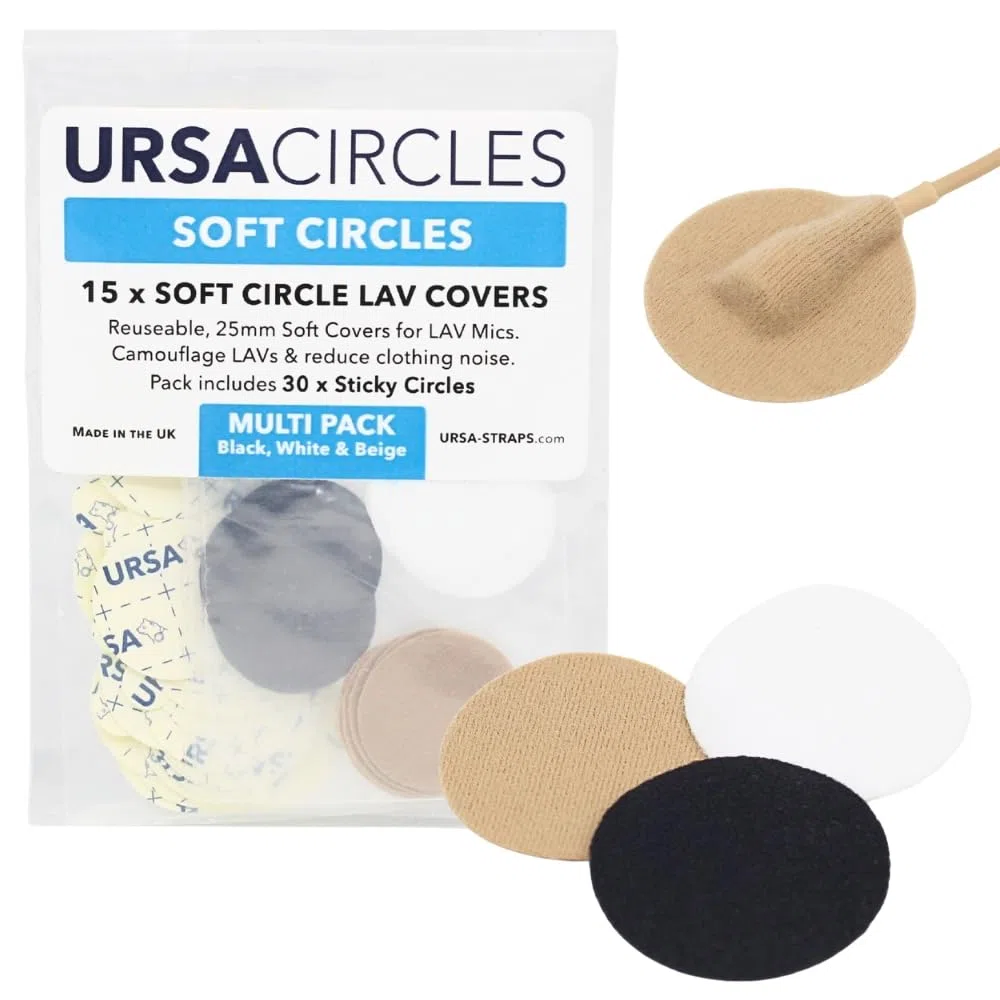 URSA Soft Circles: Custodie morbide riutilizzabili che forniscono uno scudo contro il vento e si mimetizzano per i microfoni lavalier - Multicolore