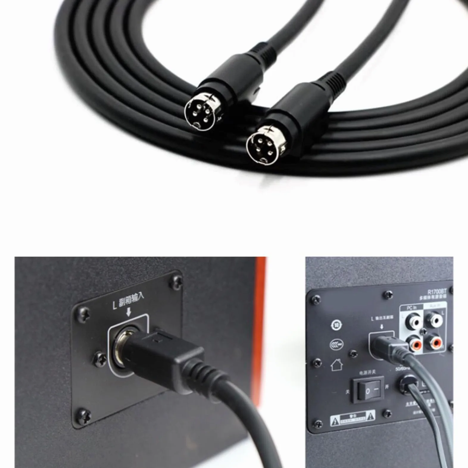 Professionale 4Pin DIN Altoparlanti Cavo per Altoparlanti R1700BT R1600TIII Cavo per Trasmissione Segnali Superiore