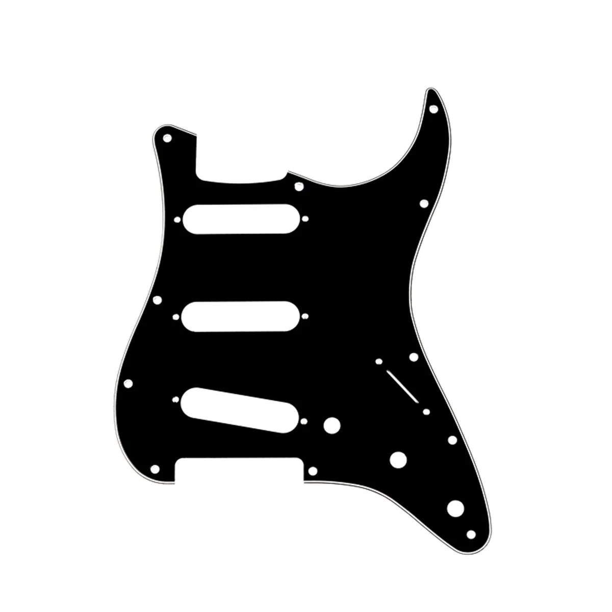 Musiclily 11 Fori SSS Battipenna Strat ST per Chitarra Elettrica Fender USA/Messico Stratocaster Standard Stile Moderno,3 strati Nero