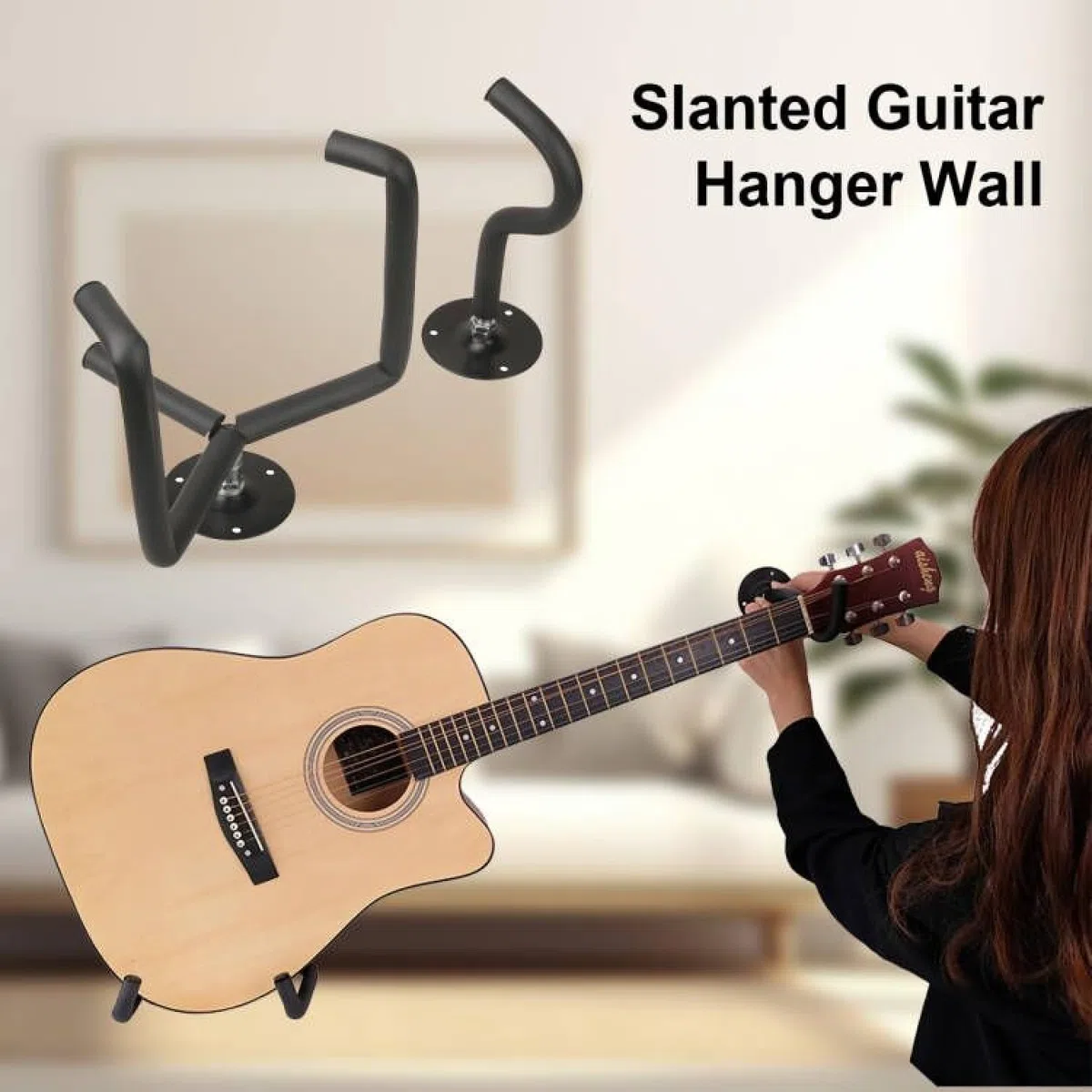 Espositore Per Chitarra, Gancio Orizzontale Poggia Supporto Chitarra Espositore, Supporto Gancio Per Chitarra Con Viti,Gancio Orizzontale Poggia Supporto Chitarra,Porta Chitarra Da Muro Per Chitarra