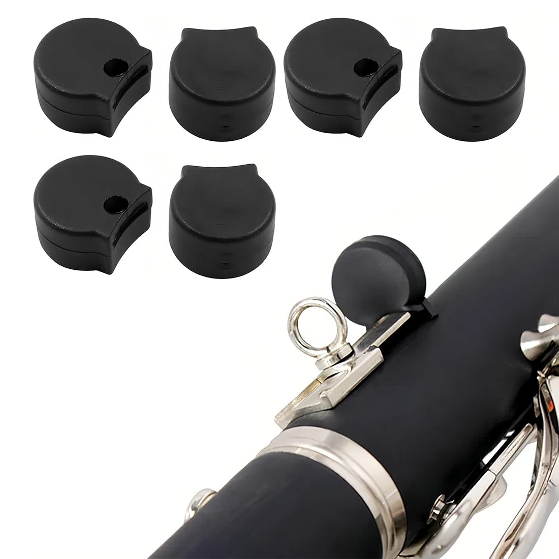 ZKGYUS 6 clarinetto in gomma,Clarinetto Finger Rest Sleeve Vento nero Finger Rest Hand Rest Sleeve Clarinetto Finger Drag Sleeve Hand Rest Accessori per strumenti musicali