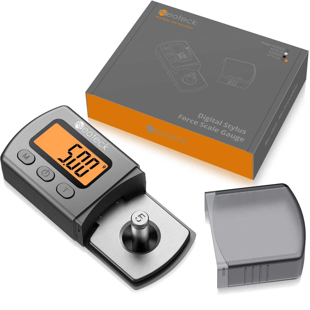 Neoteck Tester Scala Forza di Stilo per Giradischi Bilancia 0,01g LCD Retroilluminazione Arancia Bilancia Digitale per Giradischi per MM/MC/MI Braccio Giradischi Fono Cassetta Musicale