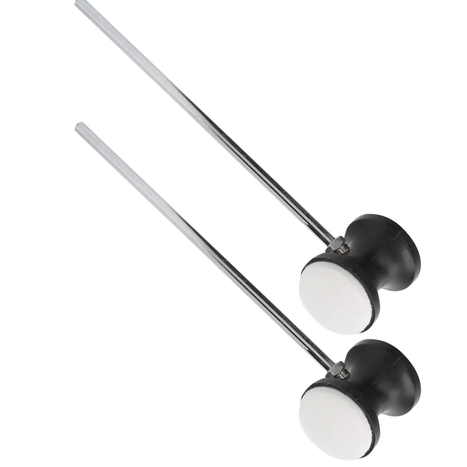 Frullino per Pedale, 2 pezzi, Testa in Feltro Tondo, Manico in Acciaio Inossidabile, Accessori per Strumenti Musicali, per Grancassa, Tamburo, Batteria, Parte di Ricambio