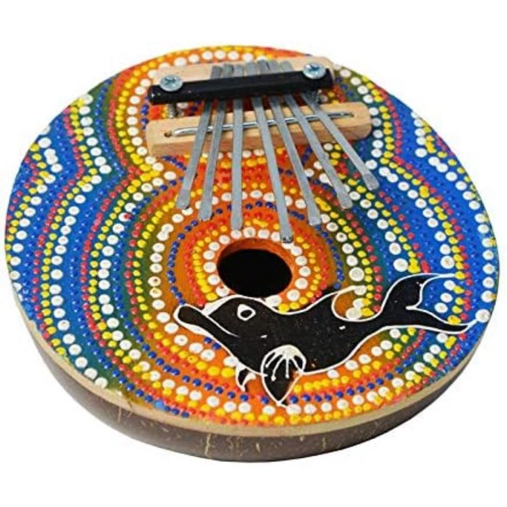 A-Star 7 tasti fatti a mano in noce di cocco dipinta Kalimba Thumb Piano Mbira con design animale