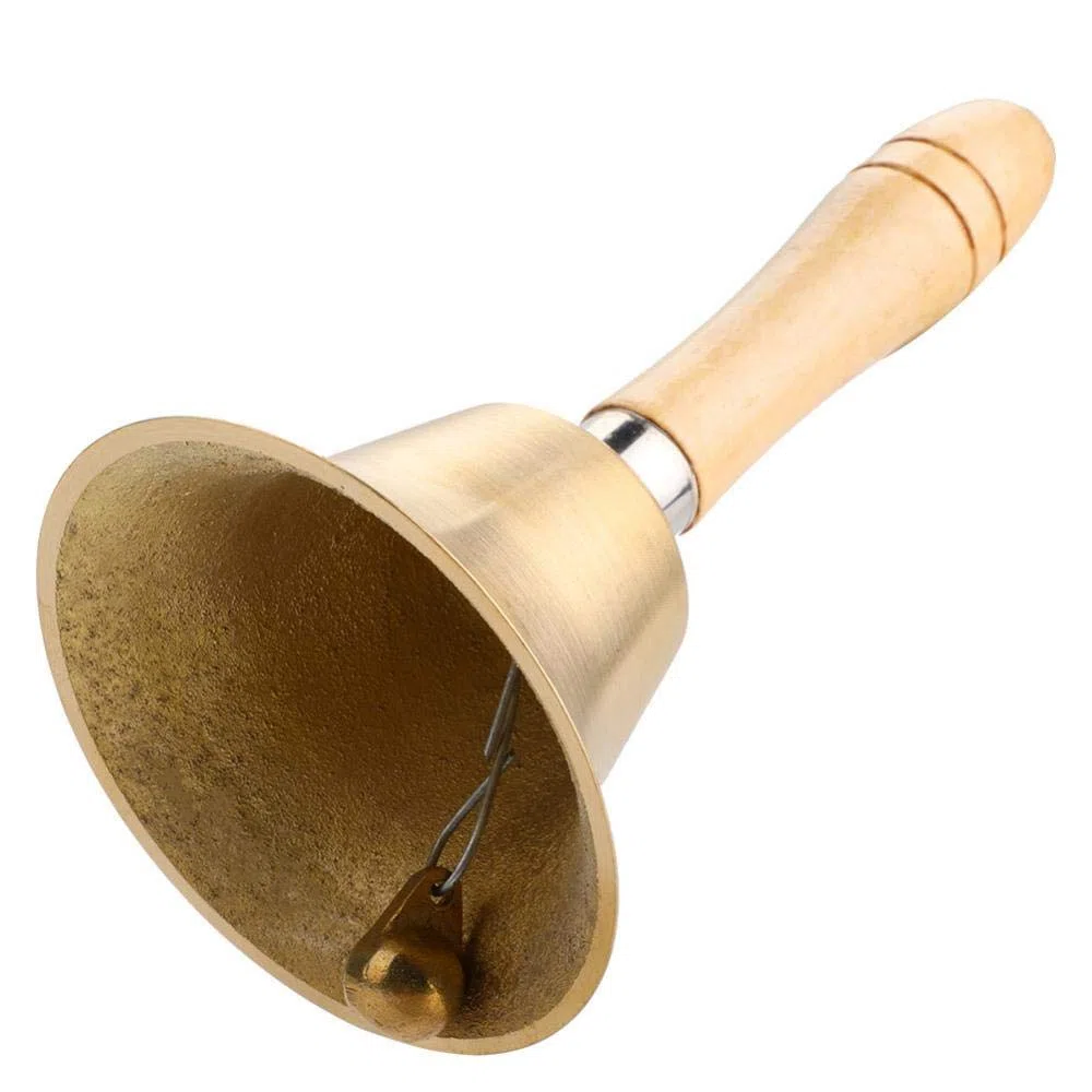 Campana a Mano Rumore Chiari, Manico Legno, Design Classico, Giocattolo per Bambini, per attività Creative e Musica