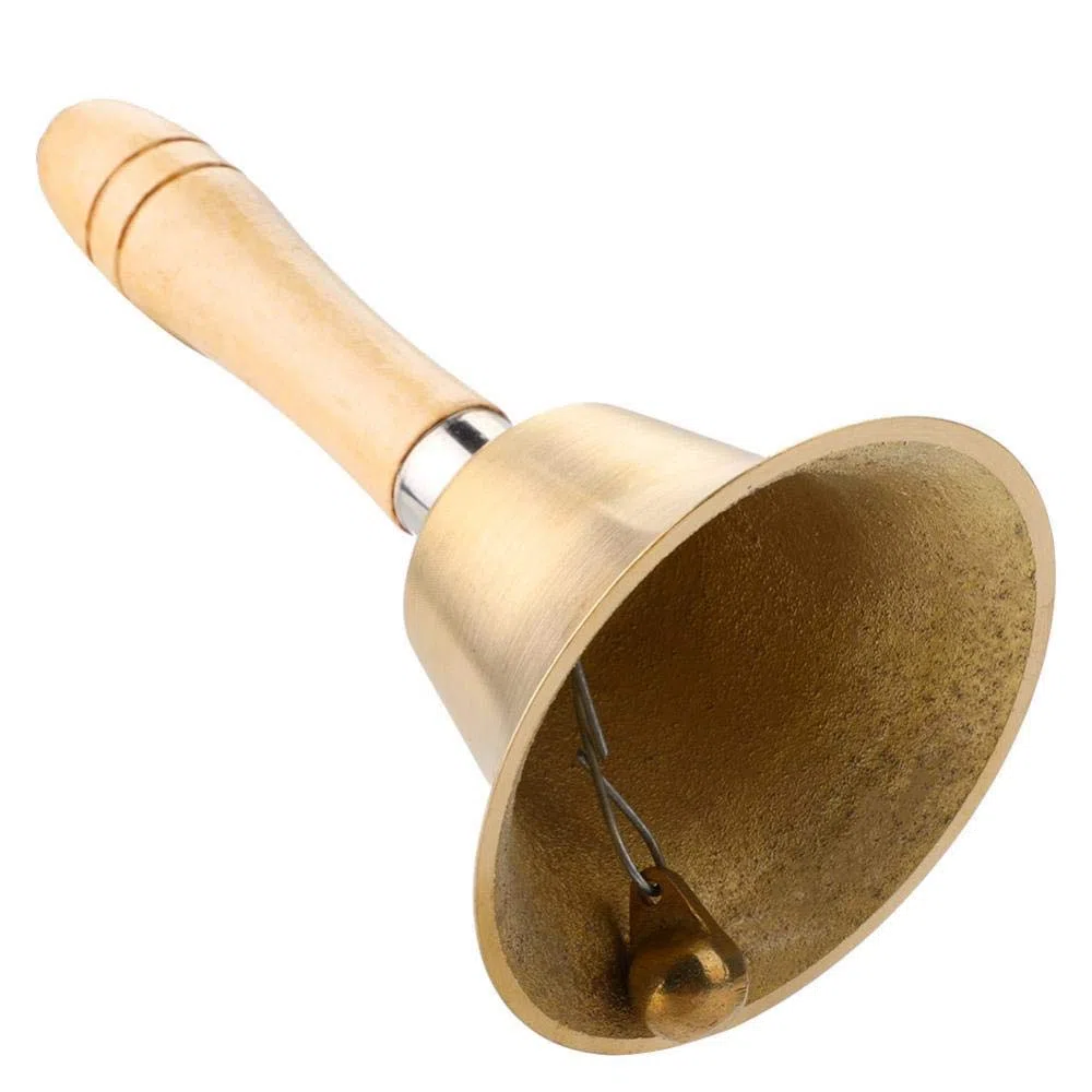 Campana a Mano Rumore Chiari, Manico Legno, Design Classico, Giocattolo per Bambini, per attività Creative e Musica