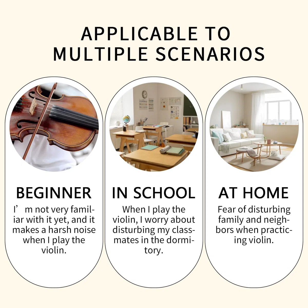 Musiin Violin Practice Mute for Volume Reduction, Violin Mute Clamp for Volume Control Practice (Bronze)